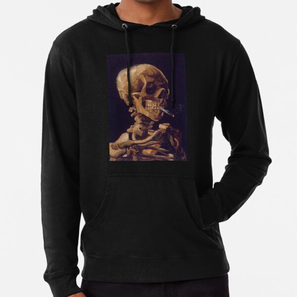 Vincent Van Gogh's 'Skull with a Burning Cigarette' Lightweight Hoodie