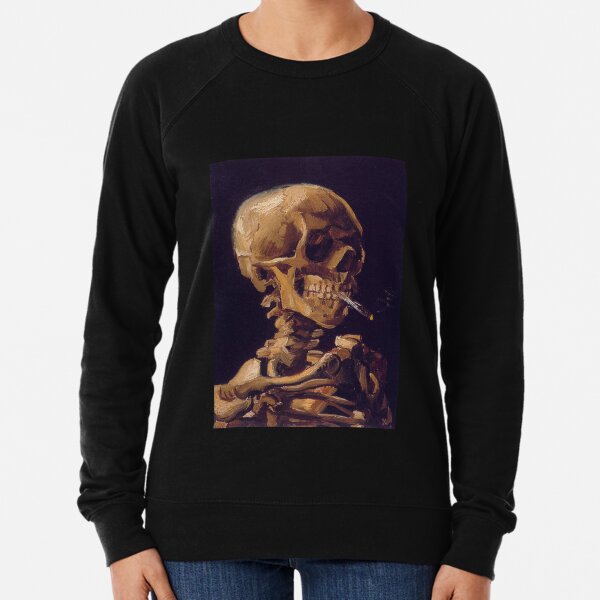 Vincent Van Gogh's 'Skull with a Burning Cigarette' Lightweight Sweatshirt