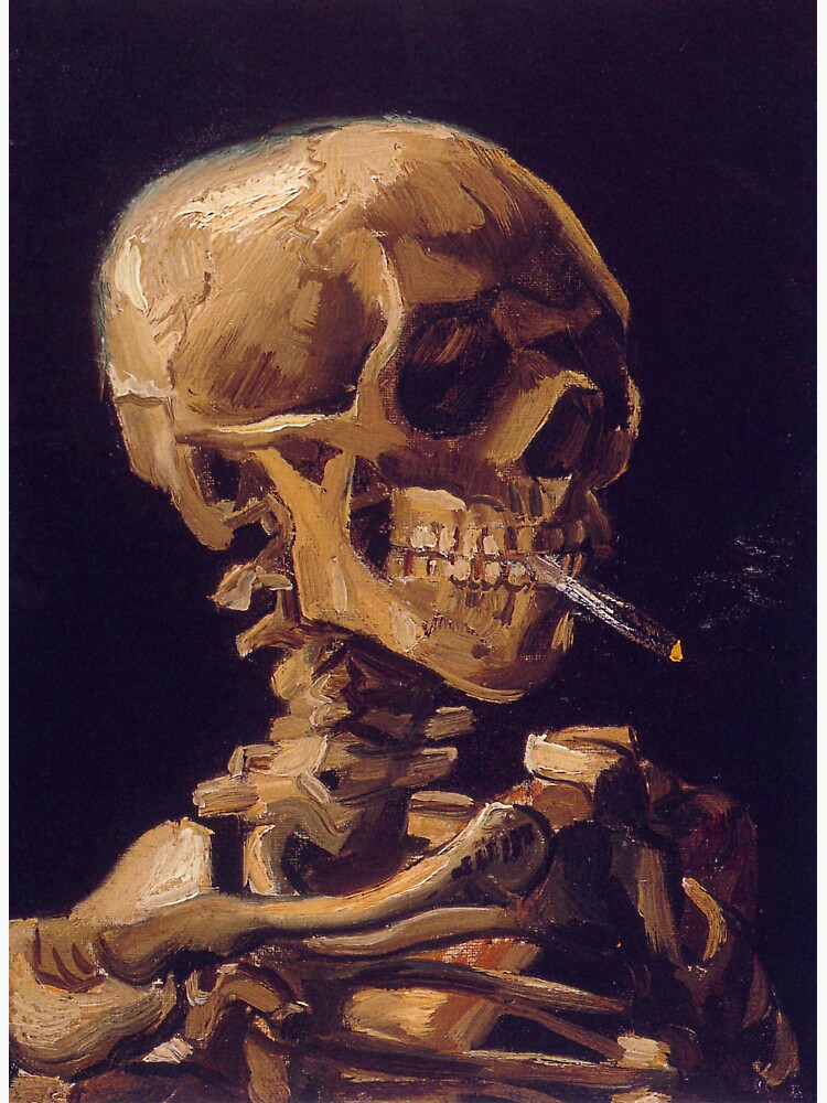 Vincent Van Gogh's Skull with a Burning Cigarette  Sticker