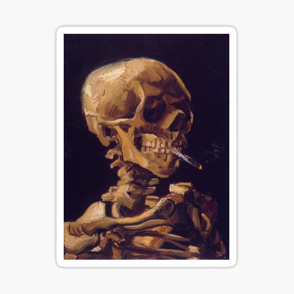 Vincent Van Gogh's 'Skull with a Burning Cigarette' Sticker