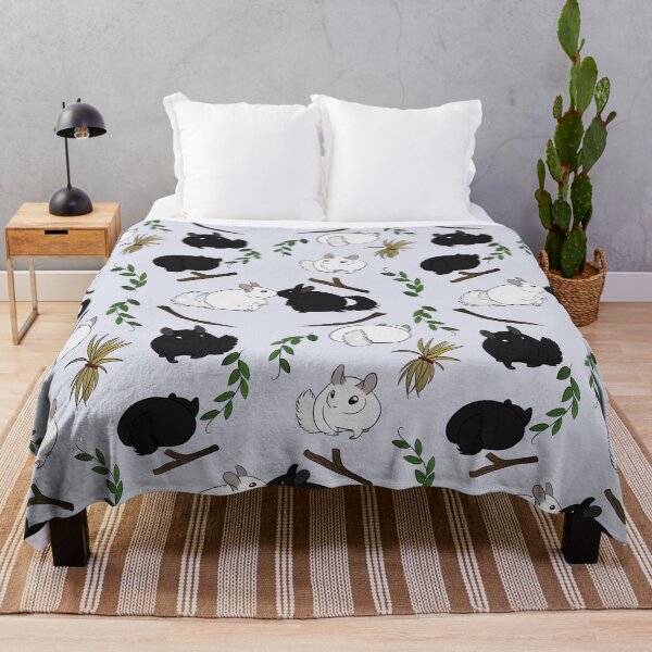 Item preview, White & black chinchilla patern blue background designed and sold by Kristoffersson.