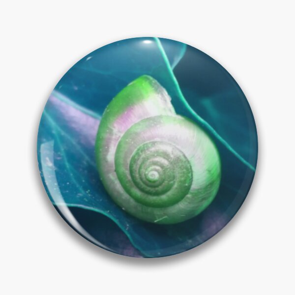 Item preview, Spiral Green Snail Shell on a Teal Green Leaf designed and sold by hearthearts.