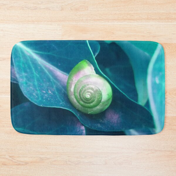 Item preview, Spiral Green Snail Shell on a Teal Green Leaf designed and sold by hearthearts.
