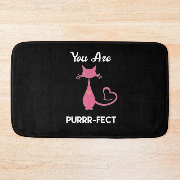 Item preview, You are purrrfect, cat valentine, cat love, pink cat with heart tail,  designed and sold by doctors-apparel.
