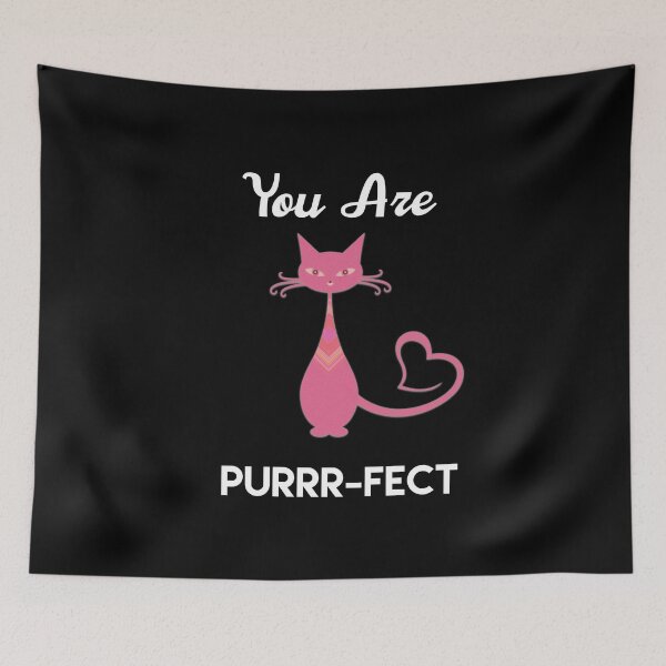 Item preview, You are purrrfect, cat valentine, cat love, pink cat with heart tail,  designed and sold by doctors-apparel.