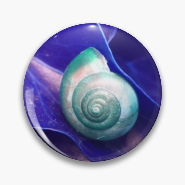 Item preview, Spiral Teal Green Snail Shell on a Blue Leaf designed and sold by hearthearts.