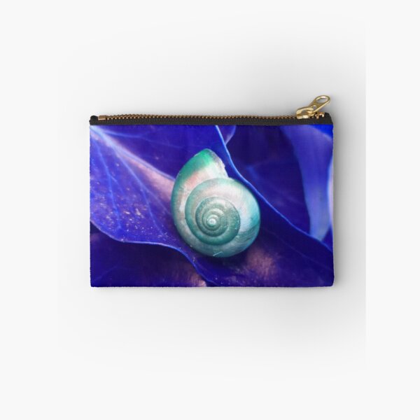 Item preview, Spiral Teal Green Snail Shell on a Blue Leaf designed and sold by hearthearts.