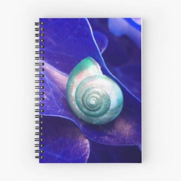 Item preview, Spiral Teal Green Snail Shell on a Blue Leaf designed and sold by hearthearts.