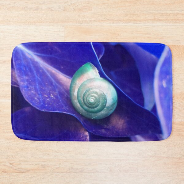Item preview, Spiral Teal Green Snail Shell on a Blue Leaf designed and sold by hearthearts.