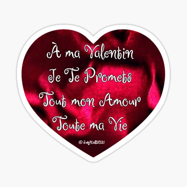 French To My Valentine A Ma Valentin Male Sticker By Judywall Redbubble