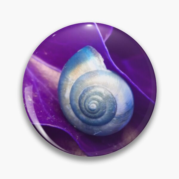 Item preview, Spiral Blue Snail Shell on a Purple Leaf designed and sold by hearthearts.