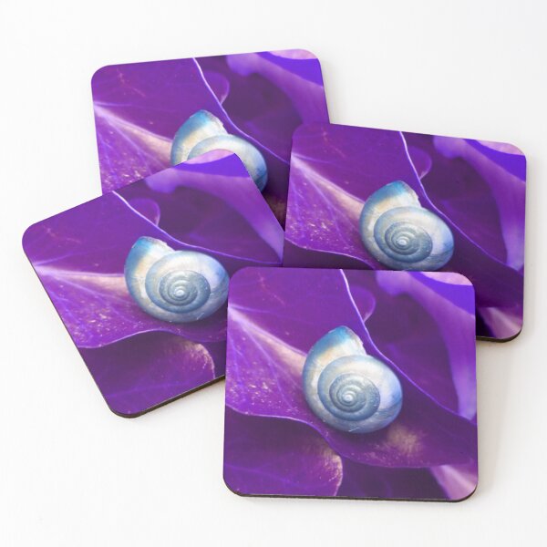 Item preview, Spiral Blue Snail Shell on a Purple Leaf designed and sold by hearthearts.