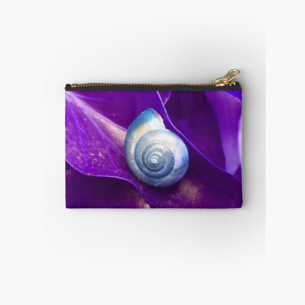 Item preview, Spiral Blue Snail Shell on a Purple Leaf designed and sold by hearthearts.