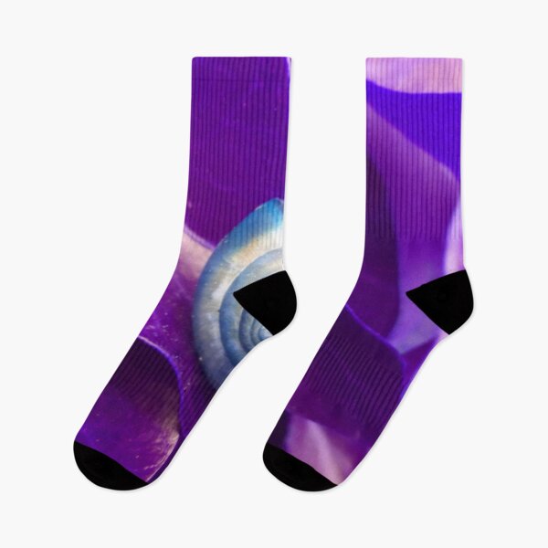 Item preview, Spiral Blue Snail Shell on a Purple Leaf designed and sold by hearthearts.