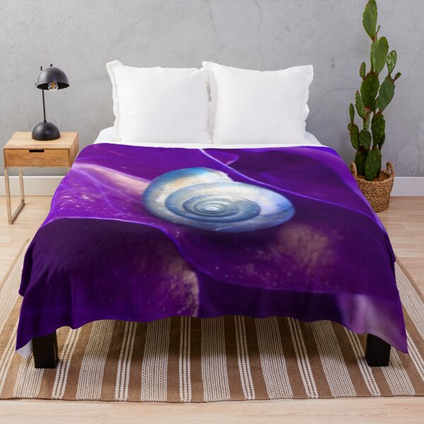 Item preview, Spiral Blue Snail Shell on a Purple Leaf designed and sold by hearthearts.