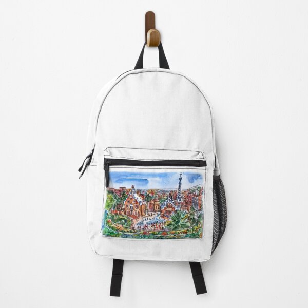 Item preview, Barcelona, Spain watercolor and sketch illustration designed and sold by Shevi.