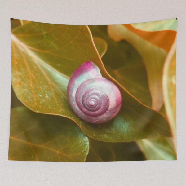 Item preview, Spiral Red Snail Shell on a Golden Leaf designed and sold by hearthearts.