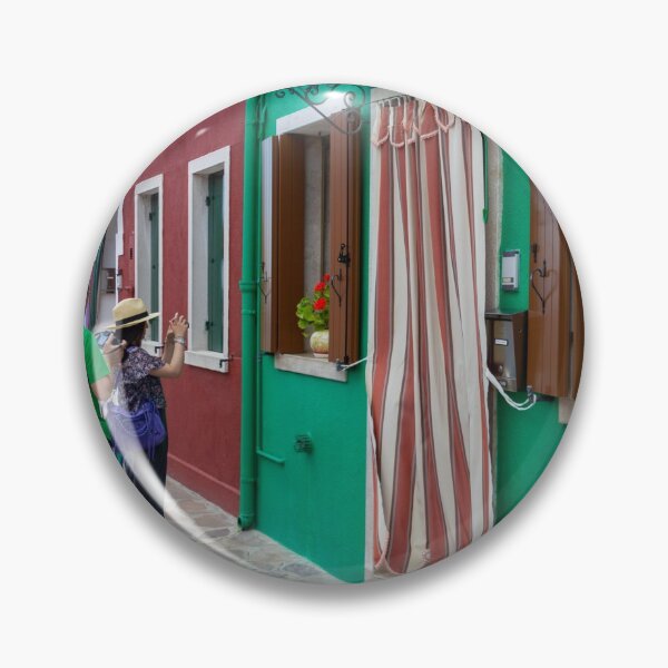 Item preview, Houses and tourists in Burano designed and sold by pietrofoto.