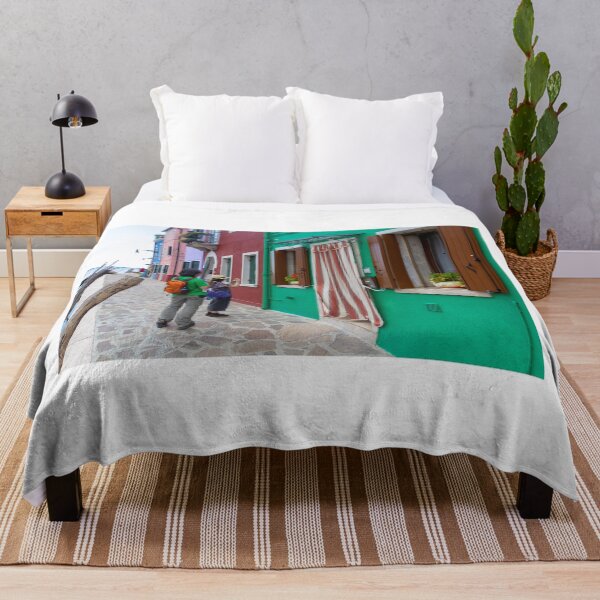 Item preview, Houses and tourists in Burano designed and sold by pietrofoto.