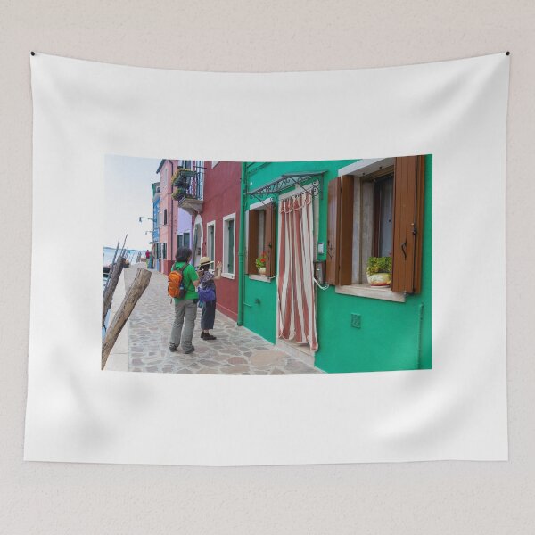 Item preview, Casas y turistas en Burano designed and sold by pietrofoto.