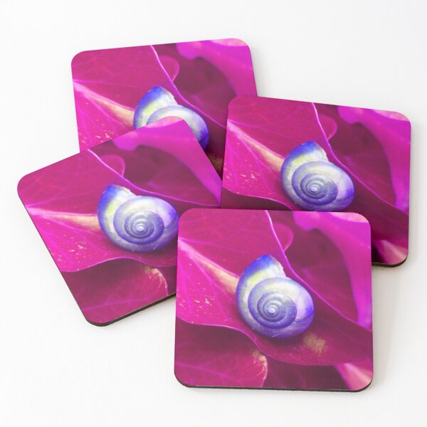 Item preview, Spiral Purple Snail Shell on a Fuchsia Pink Leaf designed and sold by hearthearts.