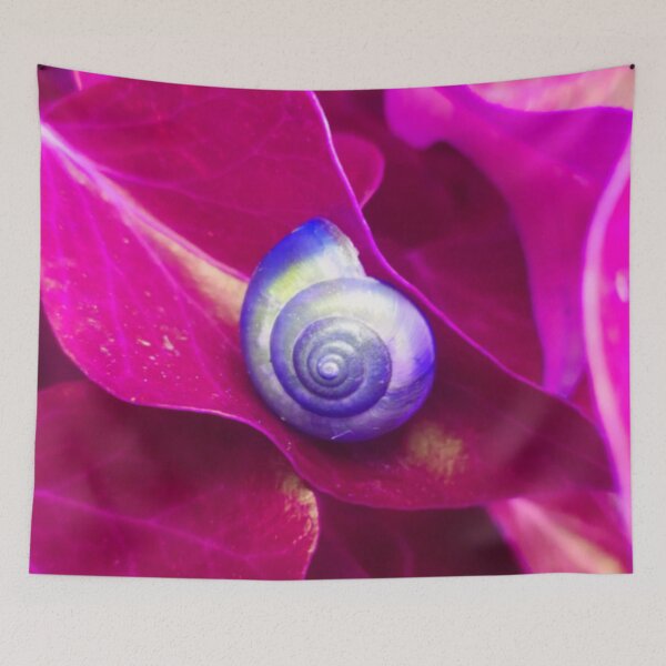Item preview, Spiral Purple Snail Shell on a Fuchsia Pink Leaf designed and sold by hearthearts.