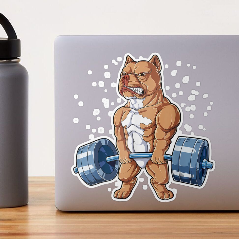 Pit Bull Weightlifting Funny Deadlift Men Fitness Gym Gifts Sticker for  Sale by HansShields