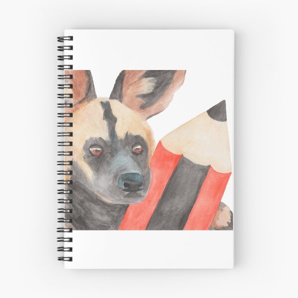 Item preview, Painted Dog with a Pencil - African Wild Dog - Watercolour Painting - Kathleen Stuart Art designed and sold by Art by Kathleen Stuart.