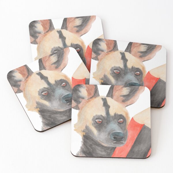 Item preview, Painted Dog with a Pencil - African Wild Dog - Watercolour Painting - Kathleen Stuart Art designed and sold by Art by Kathleen Stuart.