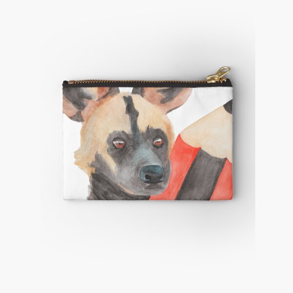 Item preview, Painted Dog with a Pencil - African Wild Dog - Watercolour Painting - Kathleen Stuart Art designed and sold by Art by Kathleen Stuart.