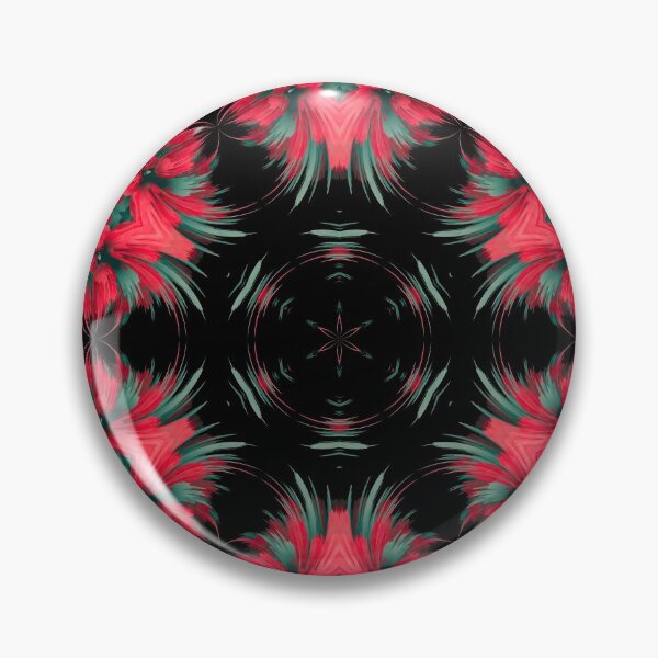 Item preview, modern red black floral mandala designed and sold by haroulita.