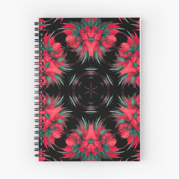 Item preview, modern red black floral mandala designed and sold by haroulita.