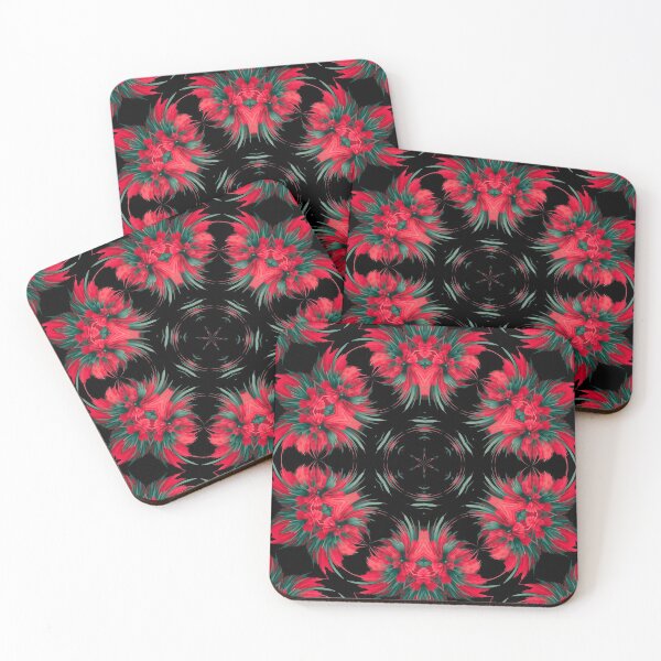 Item preview, modern red black floral mandala designed and sold by haroulita.
