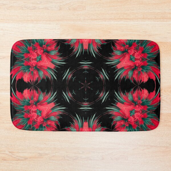 Item preview, modern red black floral mandala designed and sold by haroulita.
