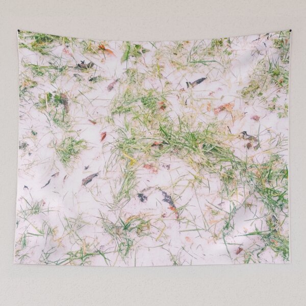 Item preview, First snow, natural background, green grass covered with snow  designed and sold by helenkaiy.