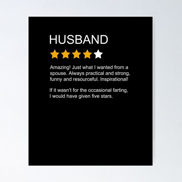 Item preview, Funny Husband Review 4 Star Rating Husband designed and sold by kateshephard.