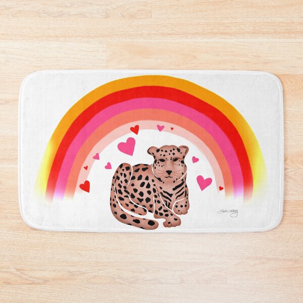 Item preview, Leopard with Colorful Rainbow & Hearts by Linda Sholberg designed and sold by Linda Sholberg.