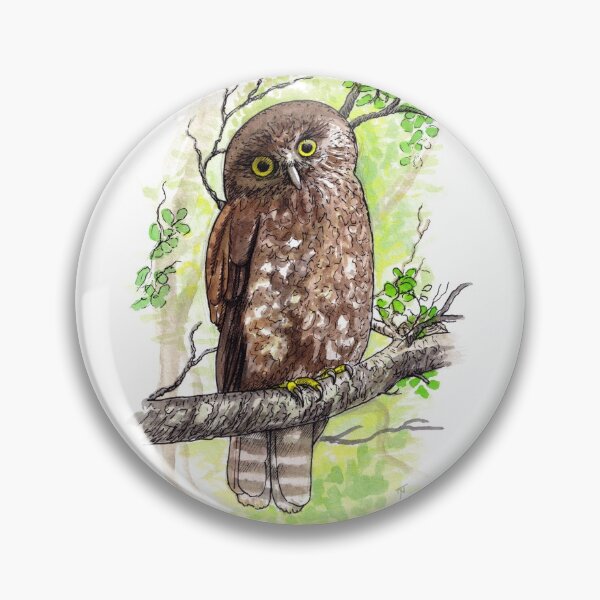 Item preview, Morepork Owl Watercolour designed and sold by Tom Napper Design.