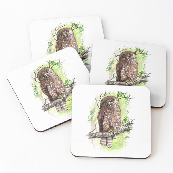 Item preview, Morepork Owl Watercolour designed and sold by Tom Napper Design.