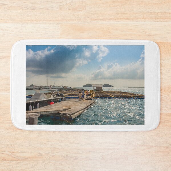 Item preview, A fish farm on Pramuka Island on a sunny afternoon in Indonesia designed and sold by SnapTPhotograph.