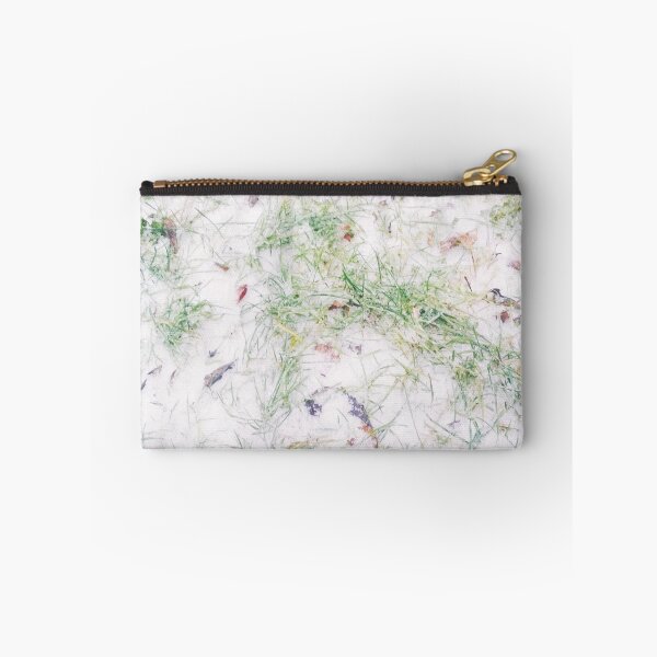 Item preview, First snow, natural background, green grass covered with snow  designed and sold by helenkaiy.