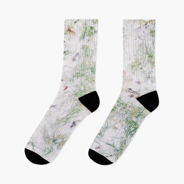 Item preview, First snow, natural background, green grass covered with snow  designed and sold by helenkaiy.