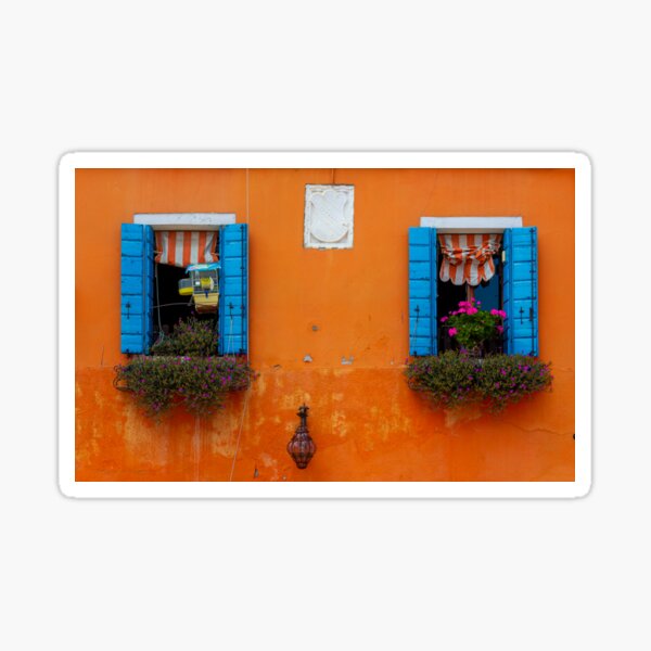 Two windows in Burano Sticker