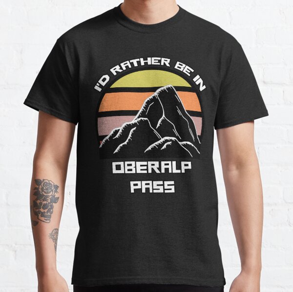 I'd Rather Be In Oberalp Pass Switzerland Vintage Sunset Ski Mountain Swiss Alps Classic T-Shirt