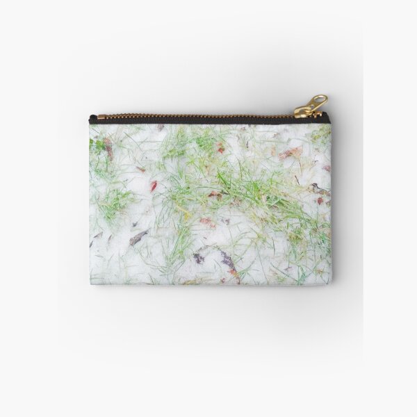 Item preview, First snow, natural background, green grass covered with snow  designed and sold by helenkaiy.