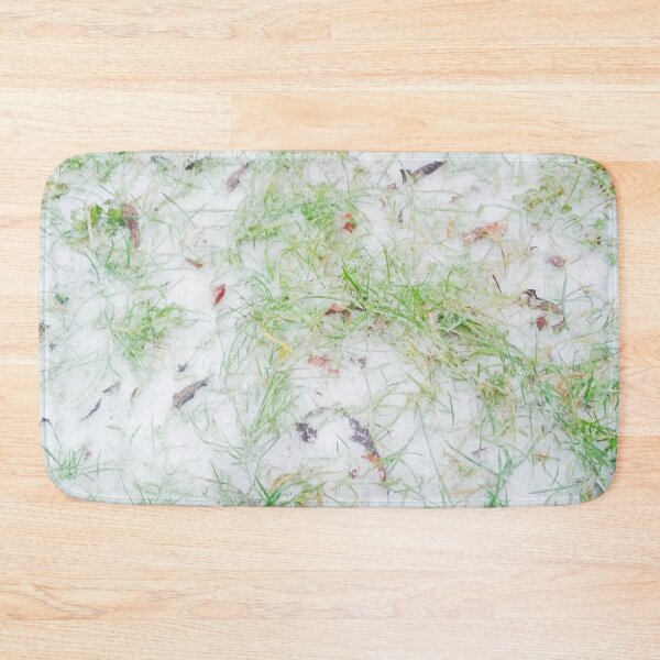 Item preview, First snow, natural background, green grass covered with snow  designed and sold by helenkaiy.