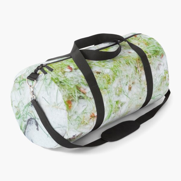 Item preview, First snow, natural background, green grass covered with snow designed and sold by helenkaiy.