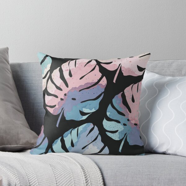 Item preview, Rainbow Monstera Leaf Pattern - Black Background designed and sold by Lisa Kalma | Brindie.