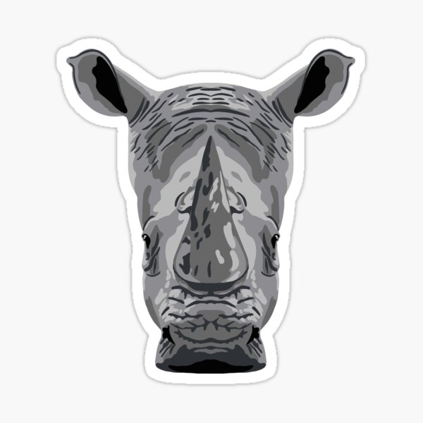Item preview, White Rhino face designed and sold by GeoCreate.
