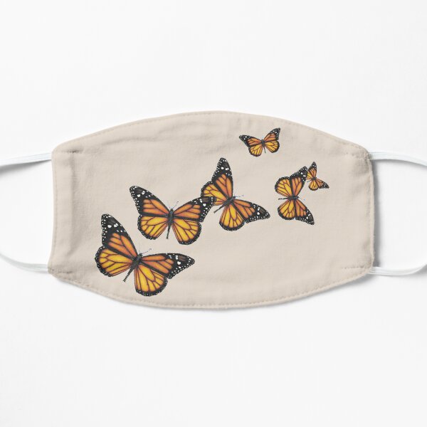 Monarch Butterfly Rapsody, Cute Colorful Butterflies Flat Mask